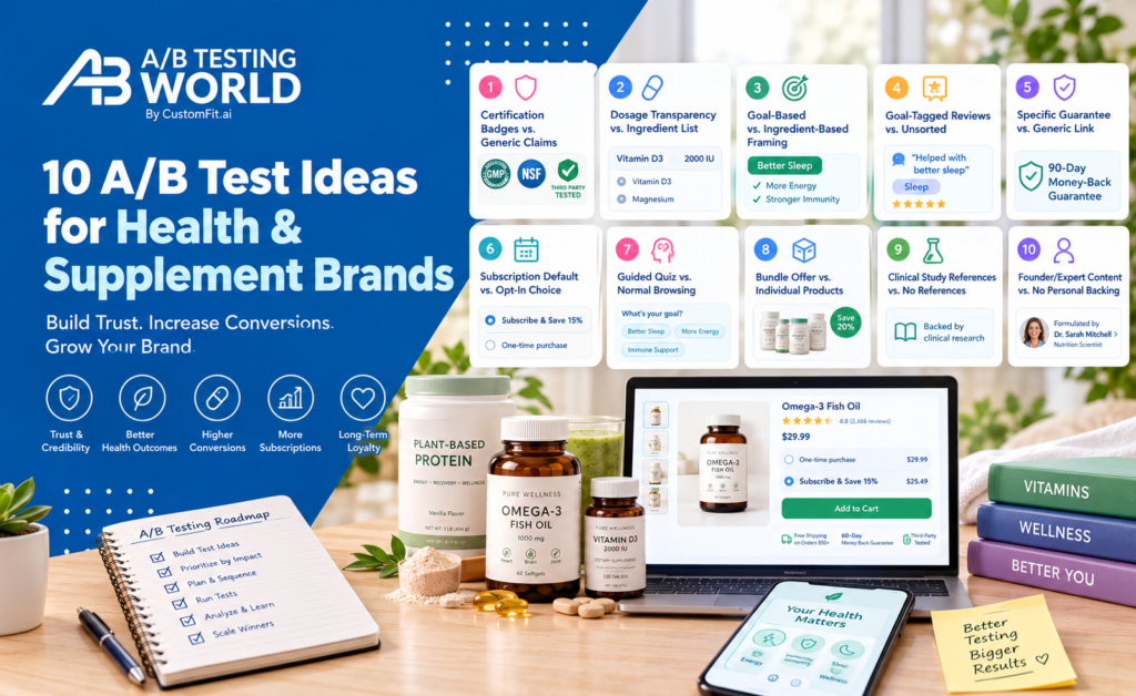 A/B test ideas supplement brands