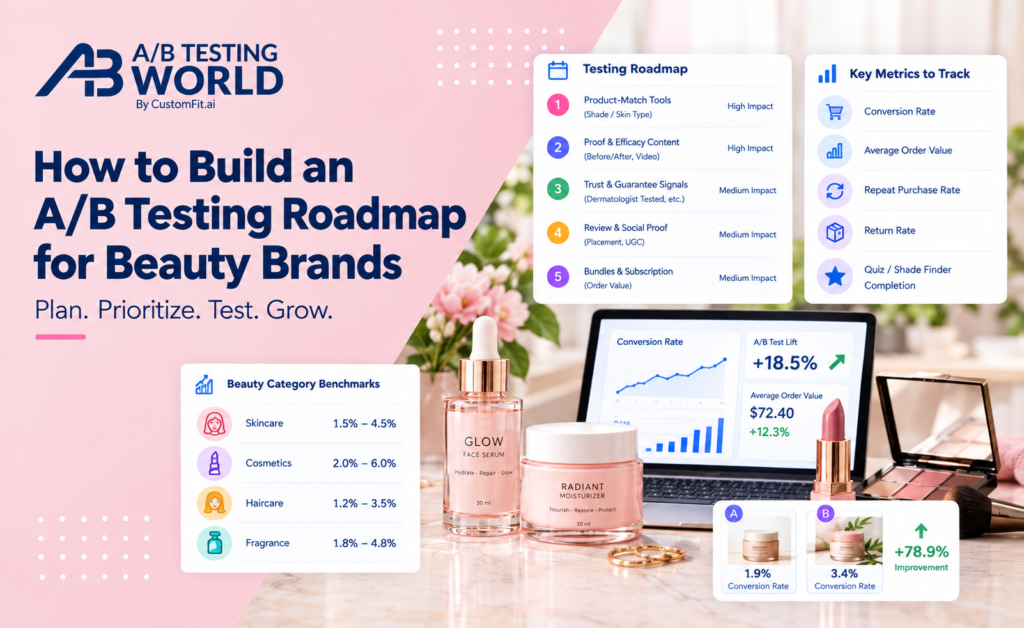 A/B testing roadmap beauty brands